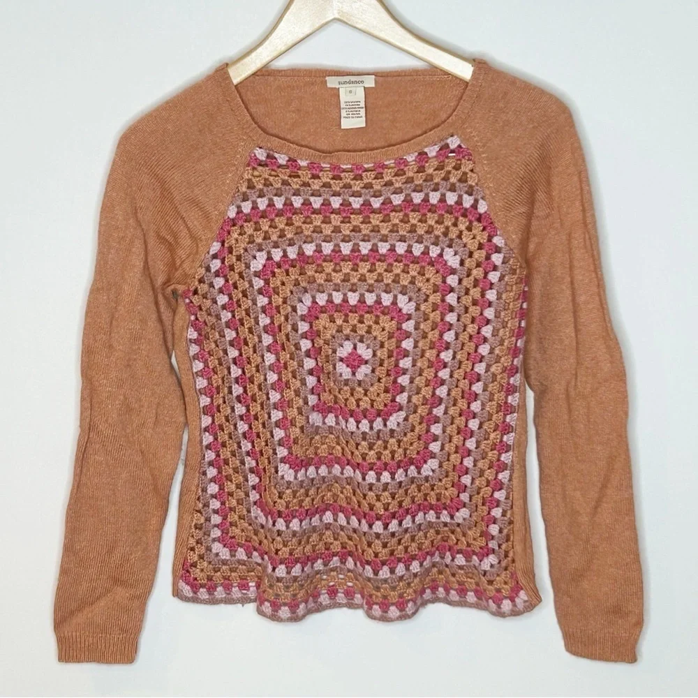 Sundance Crochet Granny Square Sweater Small - Picture 2 of 8